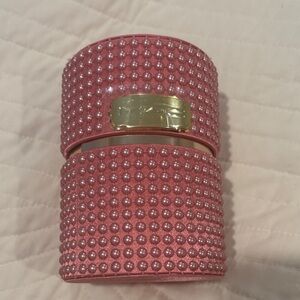 BRAND NEW Pink Beaded Jewelry Box with Gold Accent-NO BOX